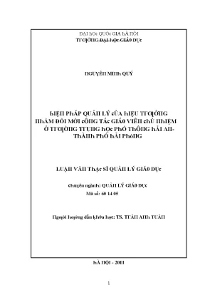 Quản Lý Giáo Dục Đổi Mới Tại Đại Học Giao Thông Vận Tải