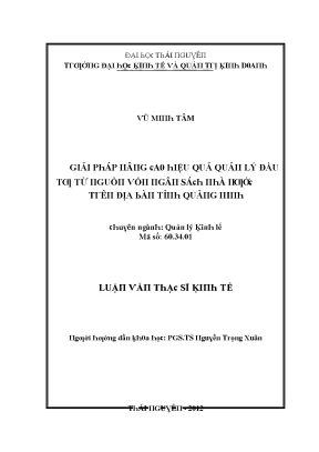 Quản Lý Đầu Tư Hiệu Quả Tại Thái Nguyên