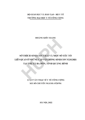 Sở Thích Sinh Con Trai và Yếu Tố Liên Quan Tại Thị Xã Ba