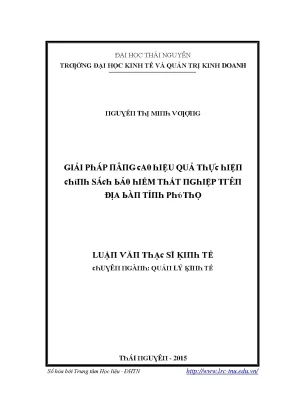 Hiệu Quả Giải Pháp Quản Lý Kinh Tế Tại Thái Nguyên