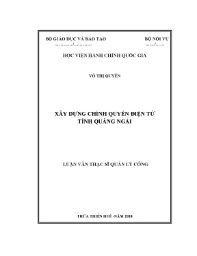 Xây Dựng Chính Quyền Điện Tử Tỉnh Quảng Ngãi: Thực Trạng