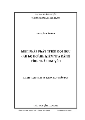 Phát triển đội ngũ cán bộ kiểm tra đảng tỉnh Thái Nguyên