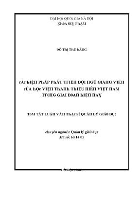 Phát Triển Đội Ngũ Giảng Viên Tại Học Viện Thanh Thiếu 