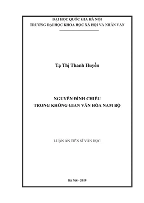 Nghiên Cứu Về Nguyễn Đình Chiểu Trong Không Gian Văn Hóa