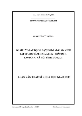 Quản lý hoạt động dạy nghề tại Trung tâm Tâm lý - ĐHTN