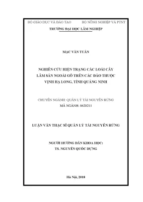 Nghiên Cứu Hiện Trạng Lâm Sản Ngoài Gỗ Tại Vịnh Hạ Long,