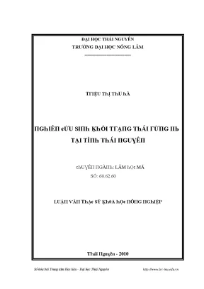 Nghiên cứu khối trạng thái rừng IIb tại Thái Nguyên
