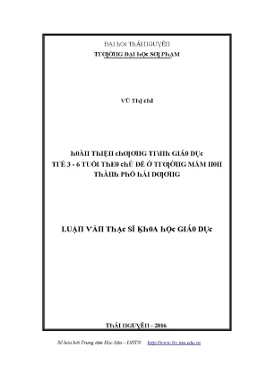 Quản lý giáo dục mầm non cho trẻ 3-6 tuổi tại Thái Nguyên