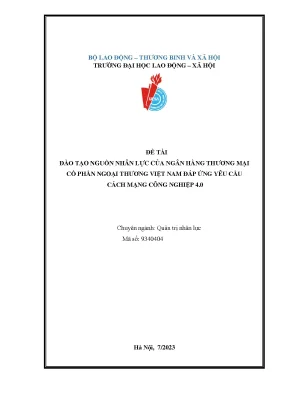 Đào Tạo Nguồn Nhân Lực Ngân Hàng Thương Mại Đáp Ứng Cách