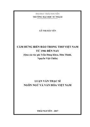 Cảm Hứng Biển Đảo Trong Thơ Việt Nam Từ 1986 Đến Nay