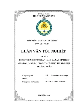 Hoàn thiện kế toán bán hàng tại Công ty Cổ phần Thương 
