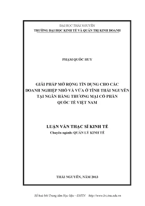 Giải Pháp Tín Dụng Cho Doanh Nghiệp Nhỏ Và Vừa Tại Thái
