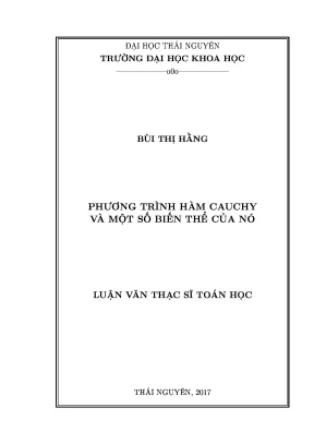 Nghiên cứu về Phương trình Hàm Cauchy và Các Biến Thể của Nó