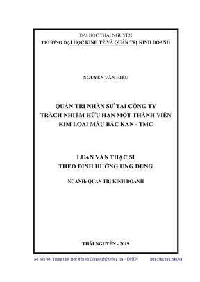 Quản Trị Nhân Sự Tại Công Ty TNHH MTV Kim Loại Màu Bắc