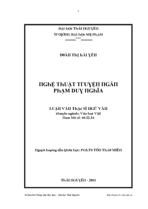 Nghiên cứu về Phạm Duệ Nghĩa tại Đại học Thái Nguyên