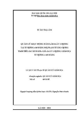 Quản Lý Giá Đảm Bảo Chất Lượng Tại Đại Học Giao Thông
