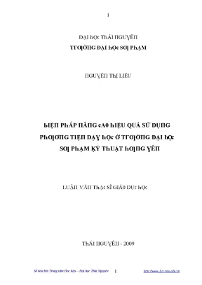 Hiệu Quả Sử Dụng Phương Pháp Tại Đại Học Thái Nguyên