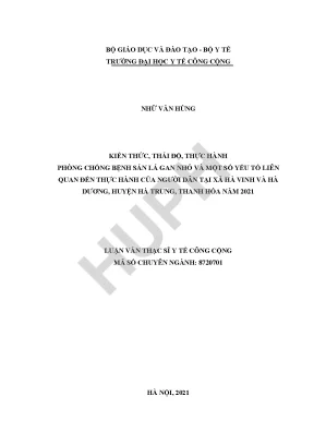 Nghiên Cứu Kiến Thức và Thực Hành Phòng Chống Bệnh Sán