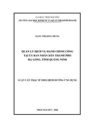 Quản Lý Dịch Vụ Hành Chính Công Tại Ủy Ban Nhân Dân