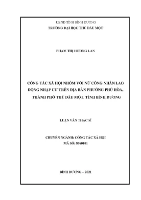 Công Tác Xã Hội Nhóm Với Nữ Công Nhân Nhập Cư Tại Thủ