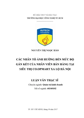 Những Nhân Tố Ảnh Hưởng Đến Gắn Kết Nhân Viên Bán Hàng