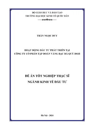 Hoạt Động Đầu Tư Phát Triển Tại Công Ty DOJI: Nghiên Cứu