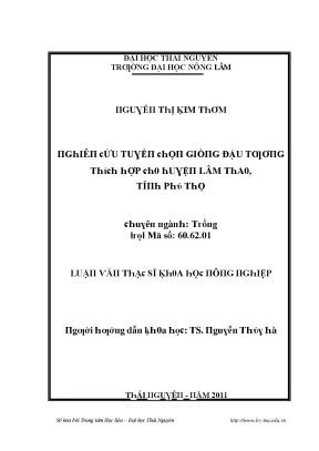 Nghiên cứu về Đậu Tương tại Trường Đại học Nông Lâm Thái