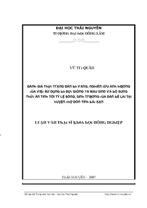 Nghiên cứu về tỷ lệ số lượng và sinh trưởng của giống