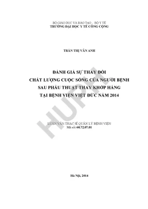 Đánh Giá Chất Lượng Cuộc Sống Sau Phẫu Thuật Thay Khớp