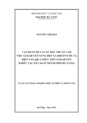 Vận Dụng Quy Luật Mâu Thuẫn Trong Giải Quyết Xung Đột Xã
