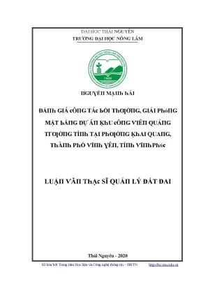 Đánh giá công tác bồi thường giải phóng mặt bằng tại