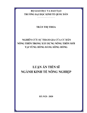 Nghiên Cứu Sự Tham Gia Của Cư Dân Nông Thôn Trong Xây