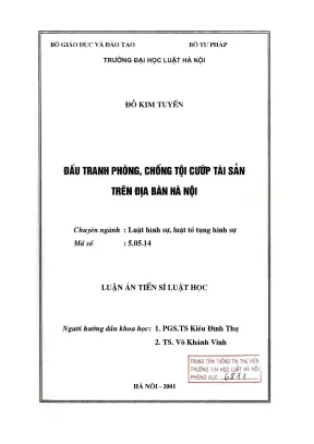 Nghiên Cứu Tình Hình Tội Cướp Tài Sản Tại Hà Nội