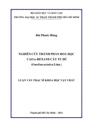 Nghiên cứu thành phần hóa học của cao n-hexane từ cây Tu