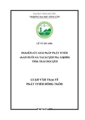 Giải pháp phát triển nông nghiệp tại Thái Nguyên