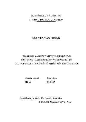 Nghiên Cứu Vật Liệu GaN-ZnO Làm Chất Xúc Tác Quang Xử Lý