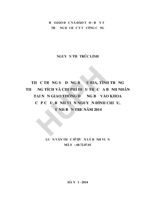 Thực Trạng Sử Dụng Rượu Bia và Tình Trạng Thương Tích ở