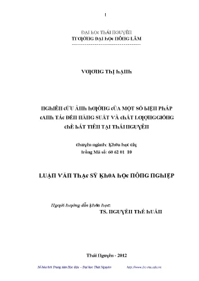 Nghiên cứu về sản xuất và chất lượng gạo Thái Nguyên
