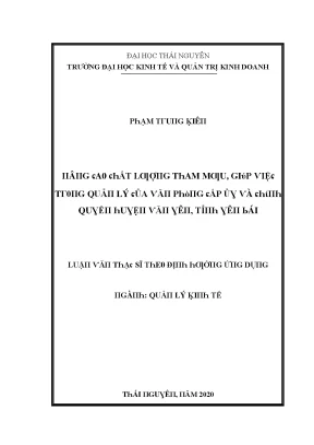 Nâng cao chất lượng tham mưu trong quản lý văn phòng cấp