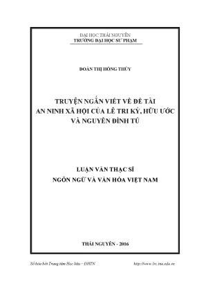 Nghiên Cứu Về An Ninh Xã Hội Trong Văn Học Việt Nam