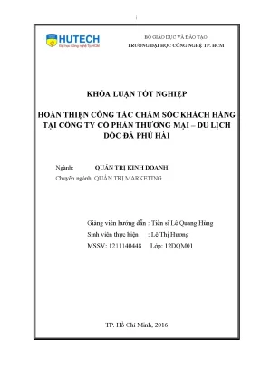 Cải Thiện Dịch Vụ Chăm Sóc Khách Hàng Tại Công Ty Cổ