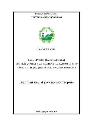 Quản lý chất thải tại các cơ sở sản xuất ở Thái Nguyên