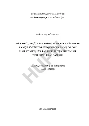 Nghiên Cứu Kiến Thức và Thực Hành Phòng Bệnh Tay Chân