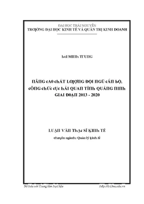 Nâng cao chất lượng cán bộ công chức Cục Hải quan Quảng