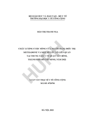 Chất lượng cuộc sống của người điều trị methadone tại