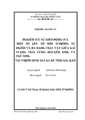 Nghiên cứu yếu tố môi trường ảnh hưởng đến đa dạng sinh