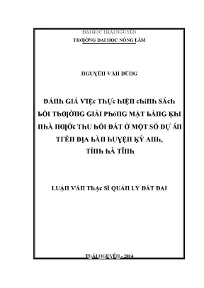 Đánh Giá Chính Sách Bồi Thường Giải Phóng Mặt Bằng Tại