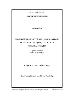 Nghiên Cứu Về Địa Bàn Tỉnh Thái Nguyên