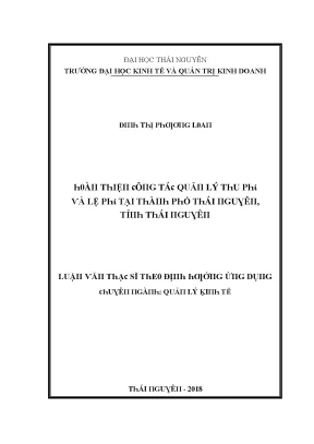 Quản lý thu phí và lệ phí tại thành phố Thái Nguyên