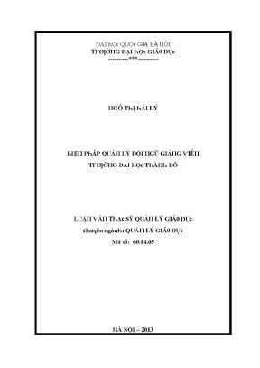Quản lý đội ngũ giảng viên tại Đại học Thành Đô